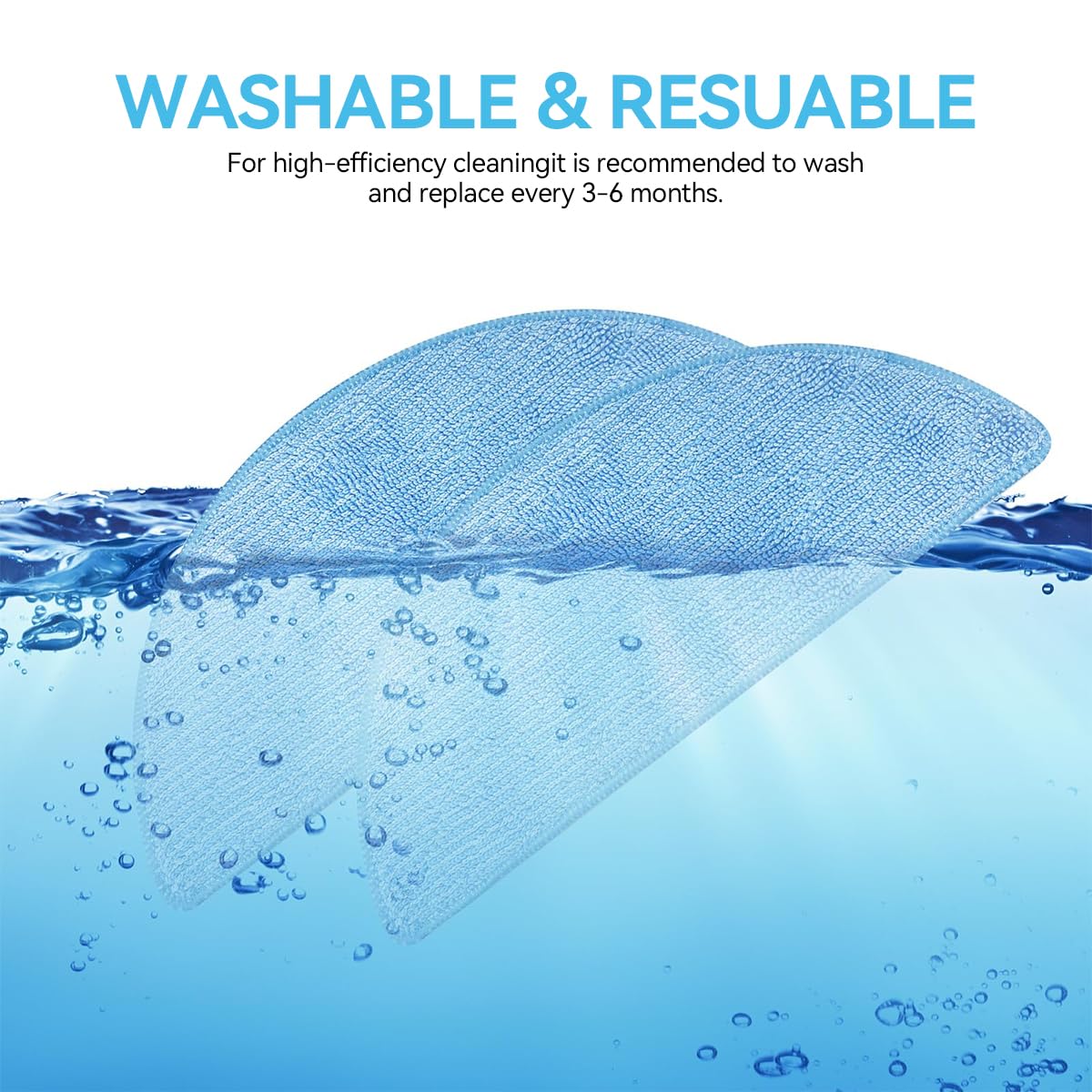 Verilux® Replacement Mop Pads for Ecovacs Deebot Y1 pro Vacuum Cleaner