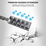 Verilux PWM Fan Hub Splitter for PC Cooling Fans featuring 1 to 5 Way Design and 15.7 in Nylon Sleeve | Easy Installation