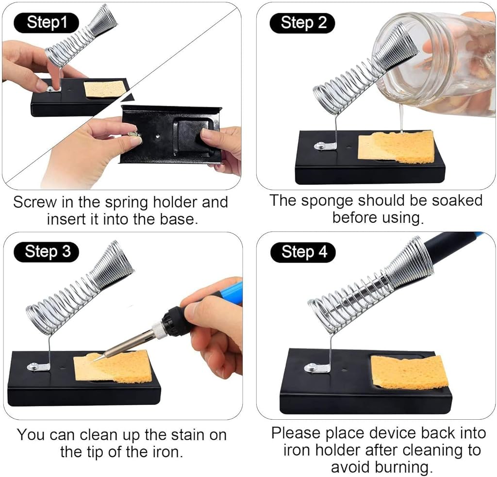 Serplex® Soldering Iron Kit Soldering Iron 60 Watt Original Adjustable Temperature Welding Tool,Soldering Kit With Soldering Gun,5Pcs Soldering Tips,Desoldering Pump,Soldering Iron Stand,Tweezers,ac