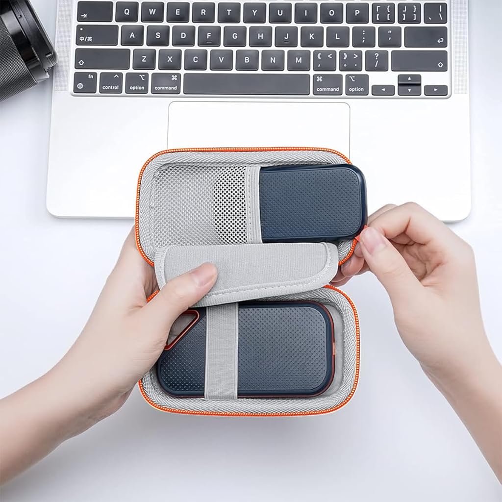 ZORBES® Carrying Case for SSD Storage Bag for SanDisk 500GB 1TB 2TB Shock-Proof Solid State Drive EVA Waterproof Accessories Grey 3PCS