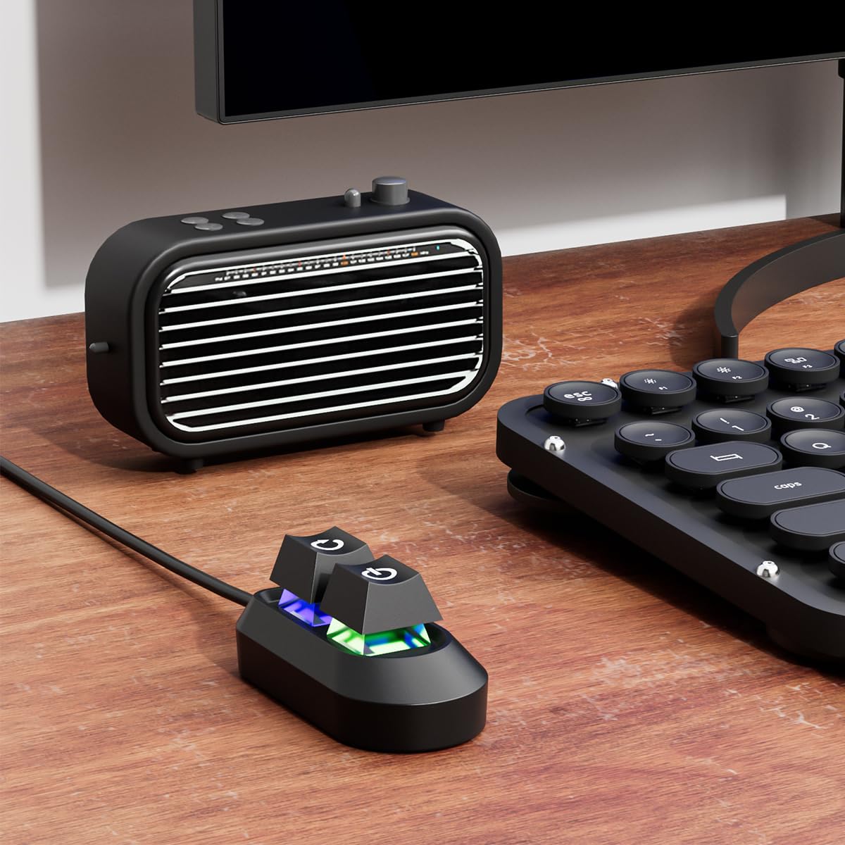 Verilux Desktop Computer Power Switch for PC with 2 in 1 On Off and Restart Buttons | LED Light Design