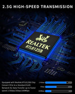 Verilux 2.5GBase T PCIe Network Adapter for Windows Linux and Mac featuring RJ45 Port | Supports 10 100 1000 2.5Gbps Full Duplex Flow Control