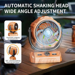 Verilux® 3 in 1 Table Fan with Night Light, 270°Automatic Oscillating Head and 300°Manual Flip, Desktop Fan with 100 Digital Speed Adjustable, with Clip and Power Bank for Home, Office, Camping