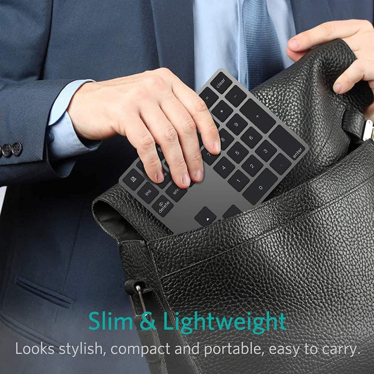 Verilux Bluetooth Numeric Keypad with 34 Keys and Rechargeable Design for Mac and Windows