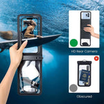 ZORBES® Waterproof Phone Sling Bag for 7'' Phone and Below IPX8 Dual-Pocket Waterproof Phone Pouch with Lanyard Universal Transparent Diving Phone Bag for Phone, Earphone, Keys, Cash