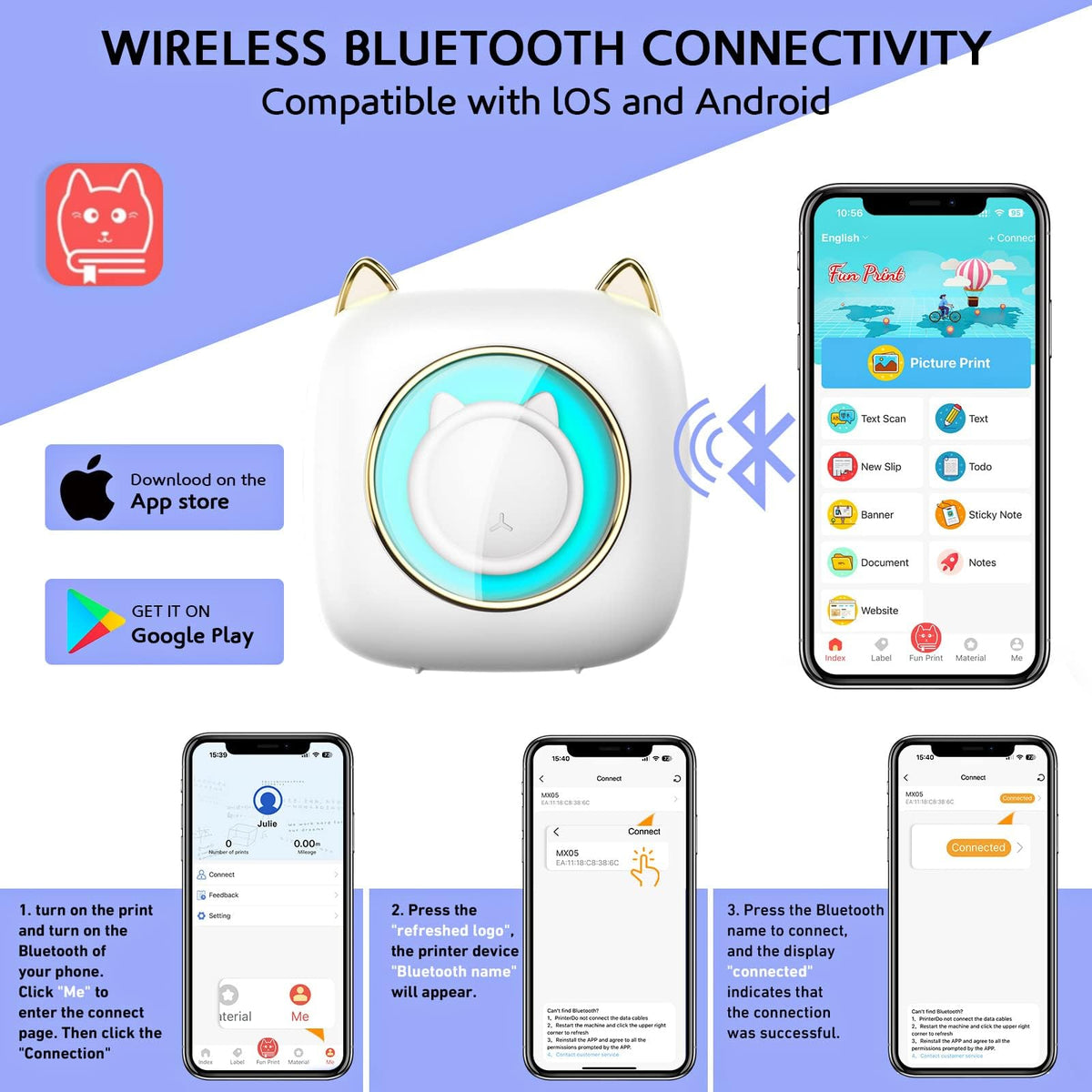 ZORBES® B1 Mini Thermal Printer