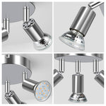 Verilux® 12W Rotatable LED Ceiling Spot Lights, 3 Way Rotatable Round Plate Track Light, Adjustable Focus Light for Kitchen, Living Room, Bedroom, Include 3 GU10 Bulbs(White Light)