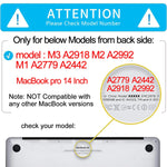 ZORBES® Laptop Case Laptop Cover 14-inch Compatible with MacBook Pro M3 A2918 A2992 M2 M1 A2779 A2442 Touch ID, 2021-2023 Released, with Keyboard Dustproof Skin Cover & Screen Portector