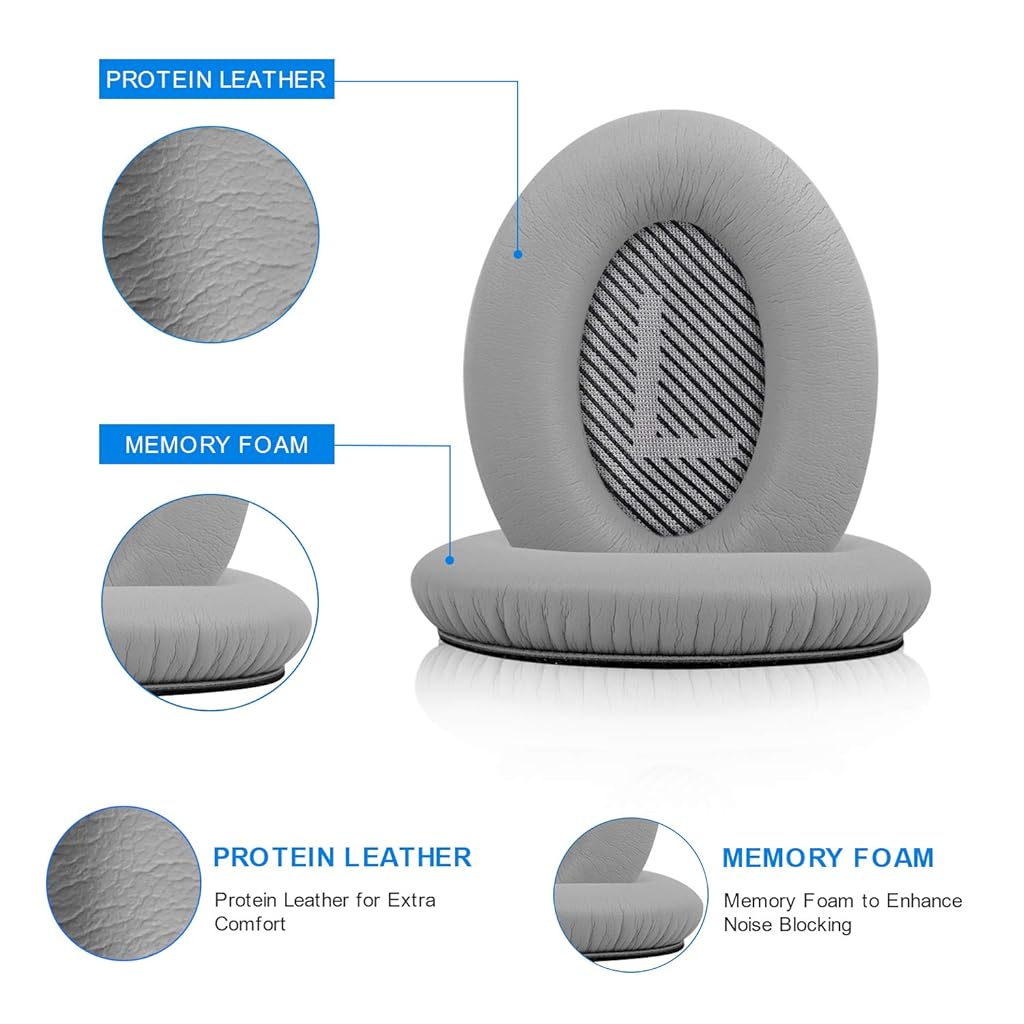 ZORBES® Replacement Ear Pads Cushions for QC35, Earpad for QC35, QC35II,Headphone Ear Pads for QuietComfort,2pcs, Breathable and Comfortable,with Disassembly Tool(Grey)