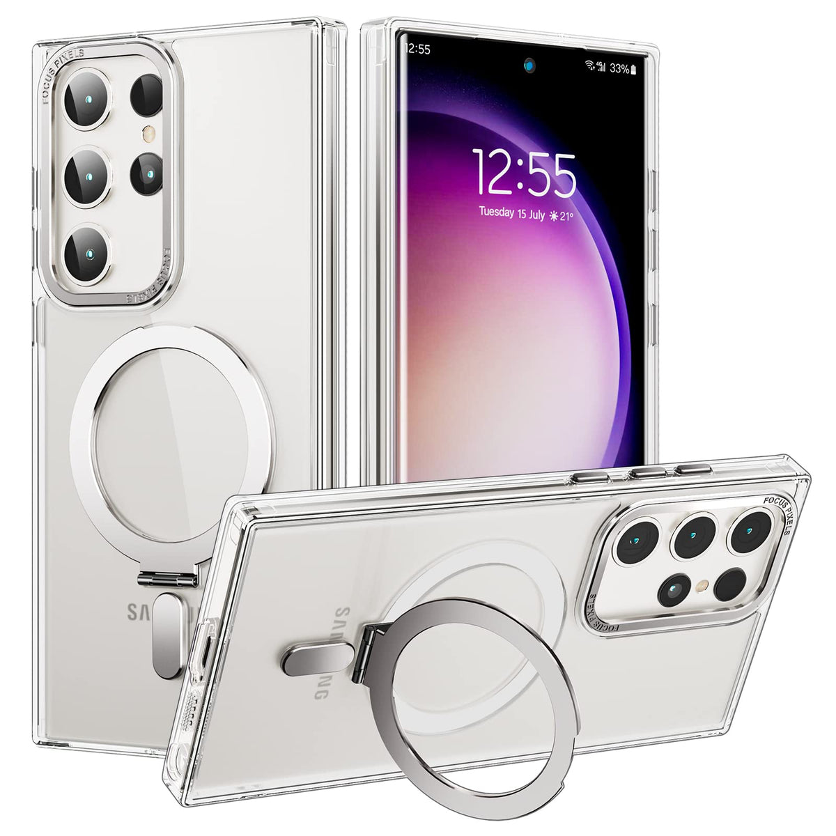 ZORBES® for S23 Ultra Case with Kickstand Ring, for S23 Ultra Samsung Cover (6.8''), for Samsung S23 Ultra Back Cover, S23 Ultra Cover S23 Back Cover Compatible with Magsafe Support Wireless Charging