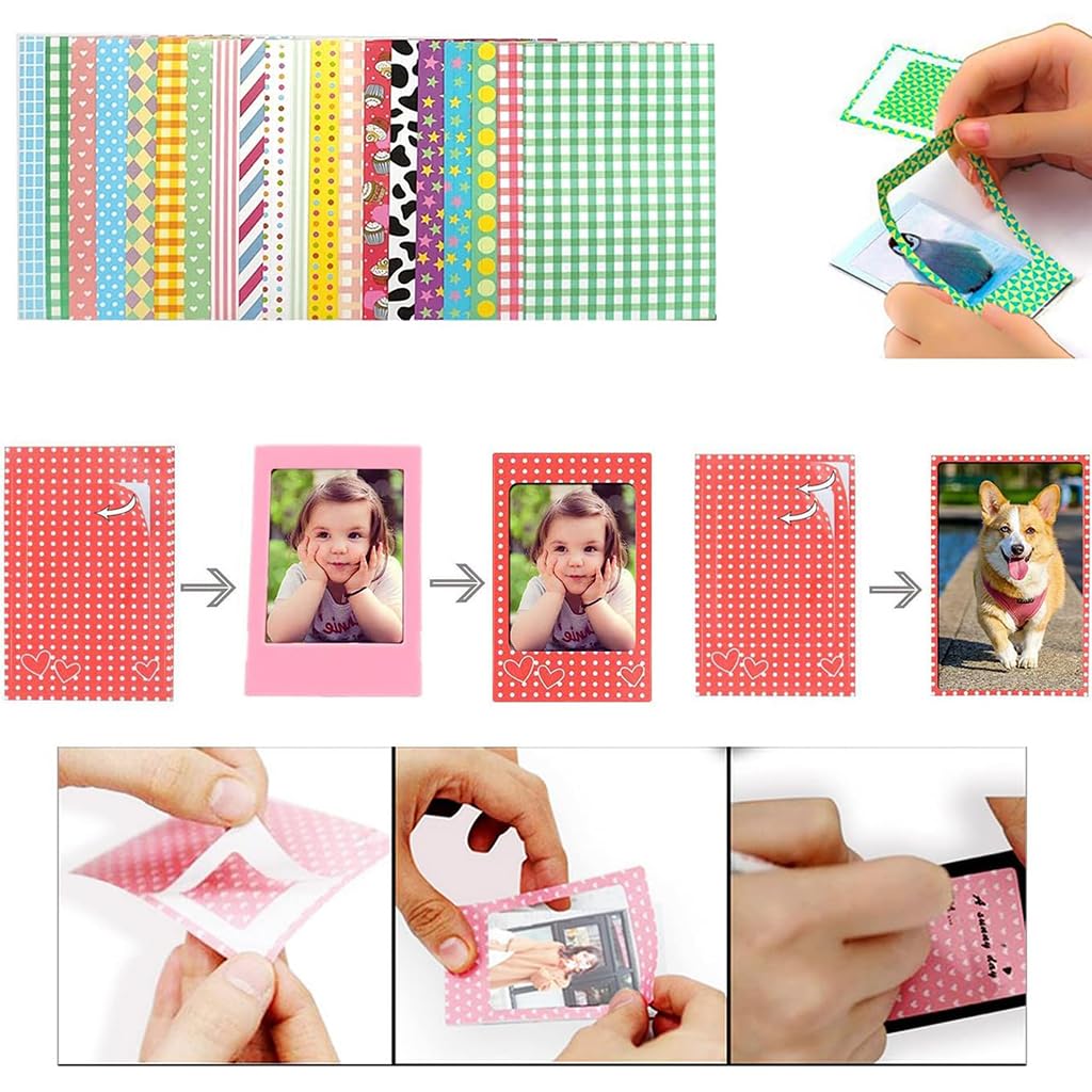 ZORBES® Decorations Kit Instax Photo Decorative Set Includes Photo Frames/Hemp String/Photo Clips/Easy Desk Photo Frames Fujifilm Instax Photo Decoration Accessories Kit