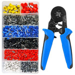 Serplex® Ferrule Crimping Tool Kit, Self-Adjusting Square Wire Crimper Plier for AWG23-7 with 1200pcs Assortment Ferrule Wire Copper Crimp Connector, Wire Connector Kit Wiring Cable Connector