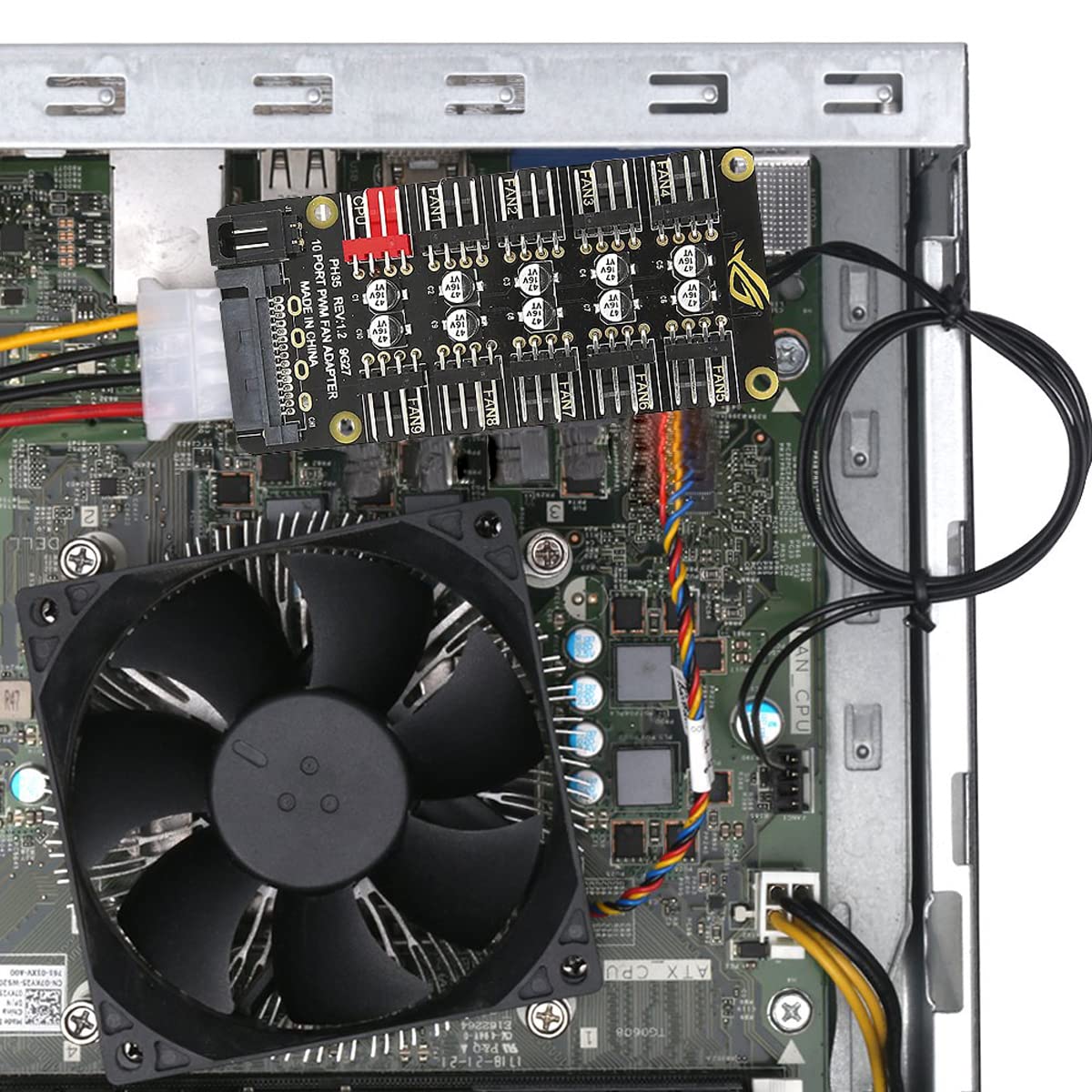 Verilux PC PWM Fan Hub CPU Cooling HUB 10 Port 12V 4 Pin Fan PWM Hub Fan Hub Splitter, 4-Pin PWM Fan Power Supply Extension Cable for ATX Computer Case 4-Pin and 3-Pin Cooling Fans