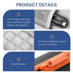 ZORBES® Carrying Case for SSD Storage Bag for SanDisk 500GB 1TB 2TB Shock-Proof Solid State Drive EVA Waterproof Accessories Grey 3PCS