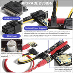 2 Pack Pi+ VER009S Gold PCI-E 6Pin 1X to 16X Powered Pcie Riser Adapter Card