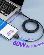 Verilux Type C to Type C Cable for Travel with Magnetic Head Design, 3.3 ft Nylon Braid | 4 in 1 Fast Charging and Data Sync