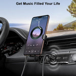 Verilux Aux Cable for Car and Speakers featuring 4‑Pole TRRS Jacks 9.8 ft Nylon Braided | Gold‑Plated Connectors