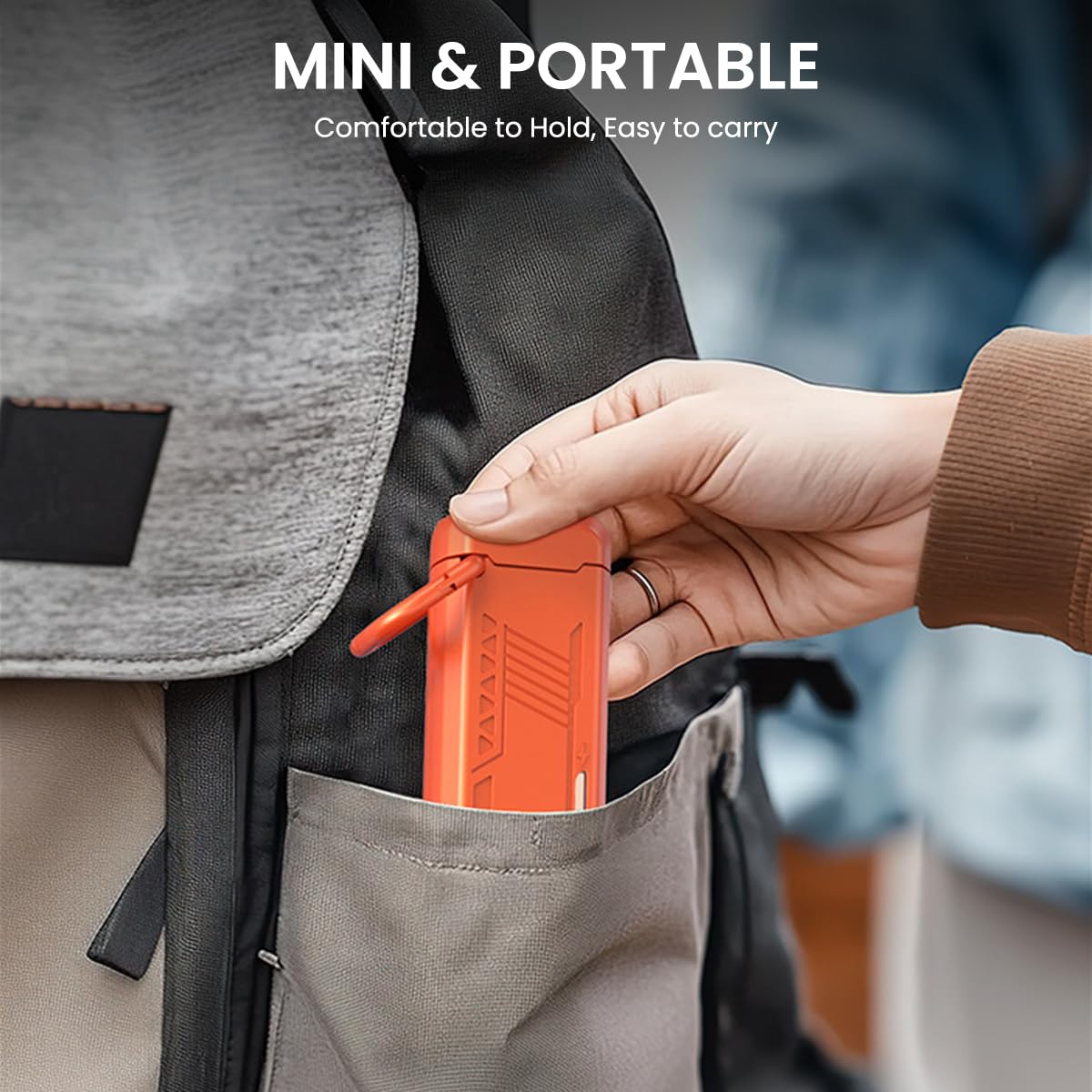 ZORBES® Small Blower Fan Compressed Air Duster Turbo Blower with LED Light 2 Nozzles 4 Stage Wind Adjustment Car Duster for Car Cleaning Travel Hiking Camping Turbo Fan PC Cleaner