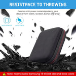 ZORBES® Hard Carrying Case for Samsung T9 Portable Solid State Drives 1TB 2TB 4TB Storage Case for Solid State Drive EVA Waterproof SSD Travel Bag Accessory Bag with Handstrap, No SSD Included, Black