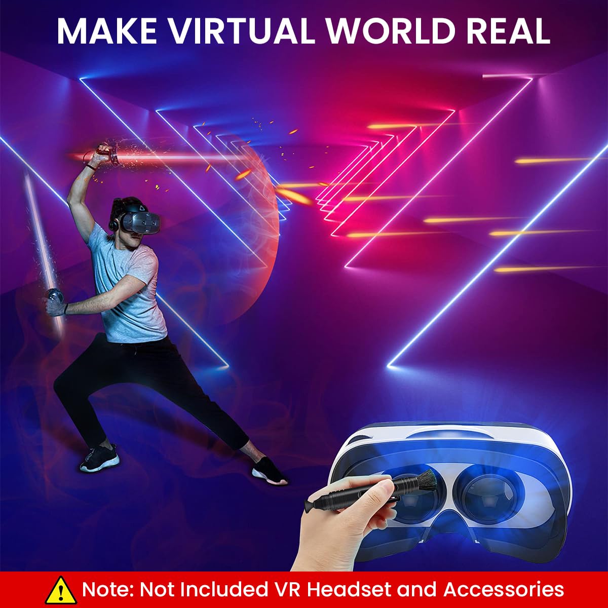 Verilux® VR Headset Cleaning Kit, VR Lens Cleaner, Lens Pen Cleaner Kit for Meta Oculus Quest 2 3 /Xbox/PS/Wii, Cleaning kit for VR Facial Interface & Face Cover Protect Lens from Dust