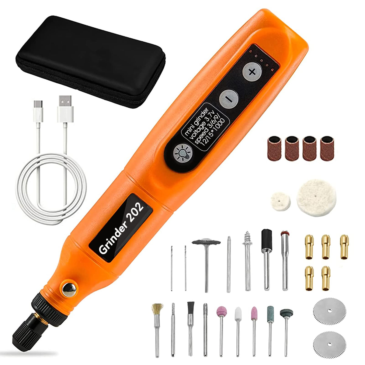 Verilux Electric Cordless Rotary Tool Kit with 55pcs Sanding Accessories and 3 Speed USB Charging | Ideal for DIY Craft Polishing and Sanding