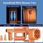 ZORBES® Small Blower Fan Compressed Air Duster Turbo Blower with LED Light 2 Nozzles 4 Stage Wind Adjustment Car Duster for Car Cleaning Travel Hiking Camping Turbo Fan PC Cleaner