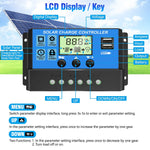 ZORBES® 0A 12V 24V ABS Solar Panel Charger Controller Battery Dual USB LCD Display Regulator
