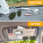 PU Leather Multi-Function Car Space Sun Visor Organizer Hanging(Grey)