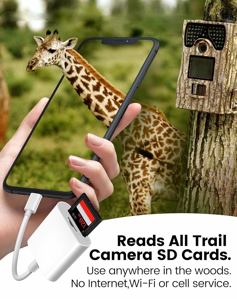 ZORBES® SD Card Reader for iPad, Lightening& USB-C Dual Connector Memory SD Card Adapter