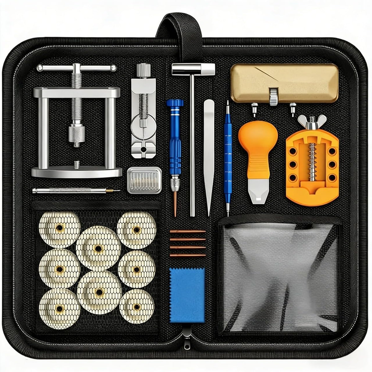 Serplex® Watch Repair Tool Kit, All-in-One Watch Maintenance Set with Case Opener, Spring Bar Tool, Screwdrivers, Complete Watch Battery & Band Repair Kit with Storage Case