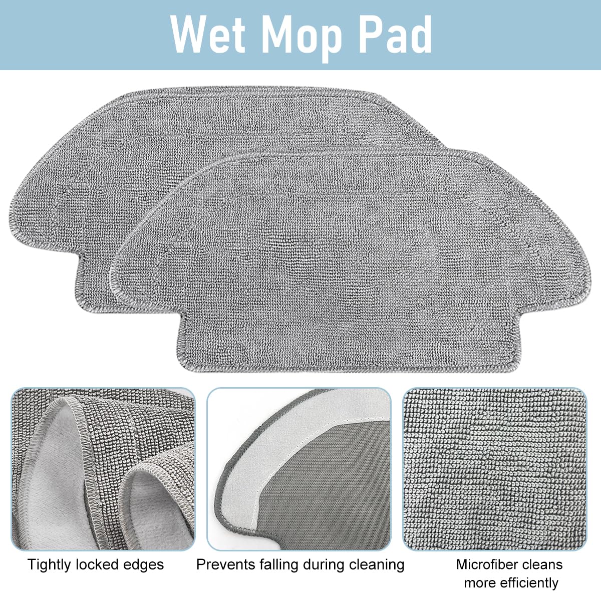 Verilux Mopping Cloth for Mi Robot Vacuum Cleaner S10 | 3PCS Microfiber Wet and Dry Use