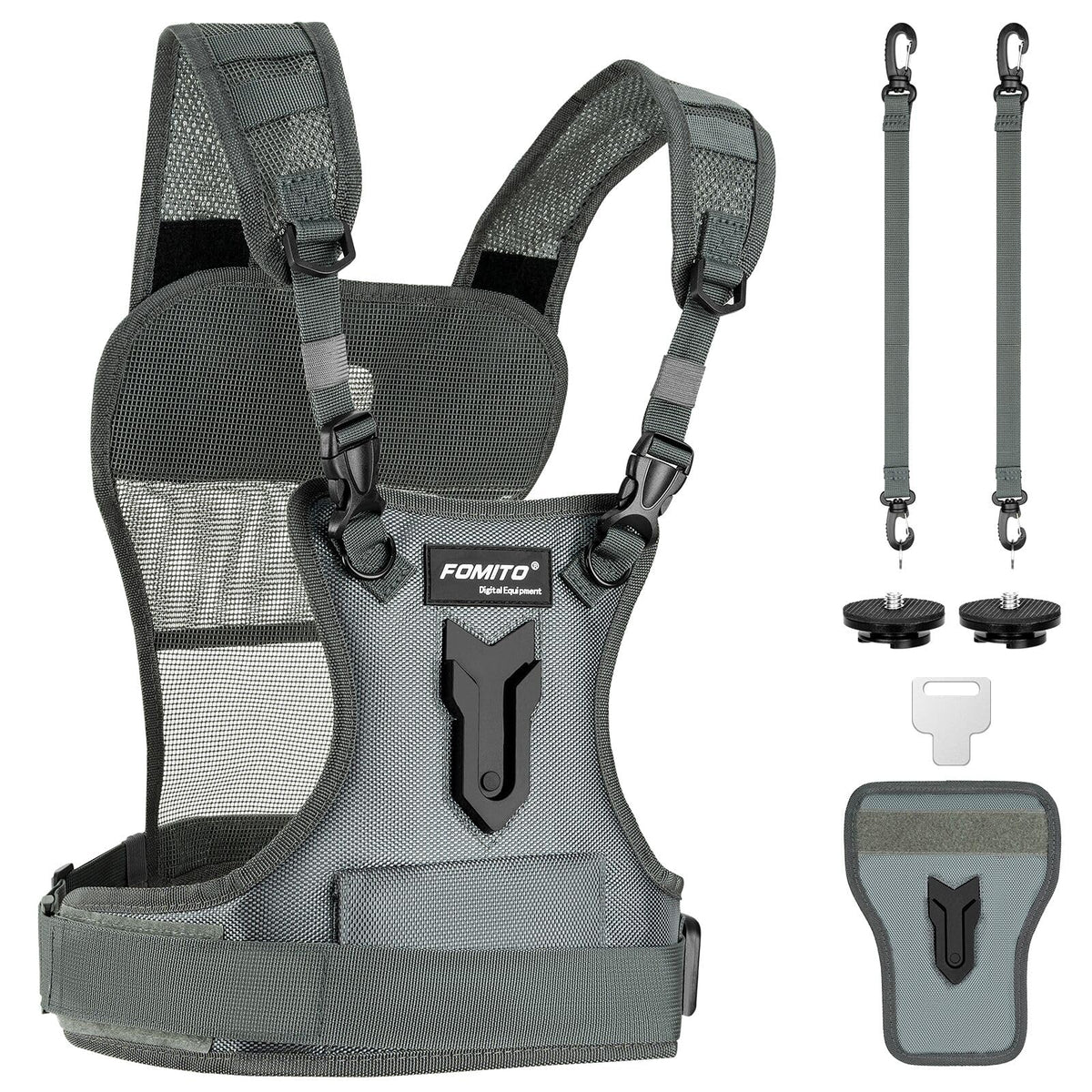 ZORBES® Dual Camera Carrier Chest Harness Professional Photography Vest Strap with Side Holsters Adjustable Vest System for Hiking Climbing Traveling