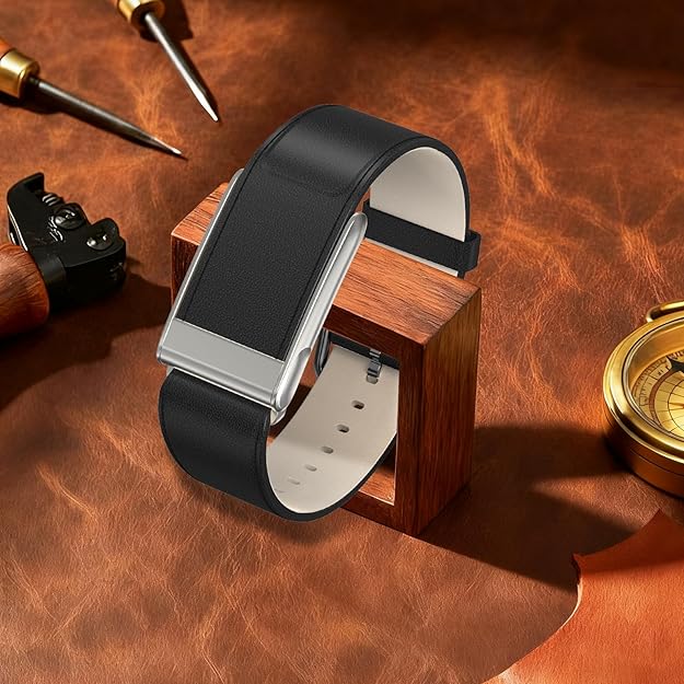 ZORBES® PU Leather Replacement Band for Whoop 5.0 Life Fitness Tracker, Adjustable Soft Faux Leather Wrist Strap with Metal Clasp, Fashion Business Fitness Watch Band for Men