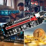 Verilux® 1 Pack VER012 Pro 10 Capacitor Pcie Riser Extension Adapter Card ETH Mining Powered Riser Adapter Card for GPU with 23.6 inch USB 3.0 Cable