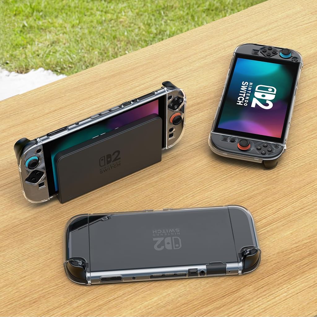 ZORBES® Transparent Protective Grip Case Compatible with 2025 Nintendo Switch 2, Anti-Scratch, Hard PC Cover for Nintendo Switch 2 Console & Joy-Cons, Clear