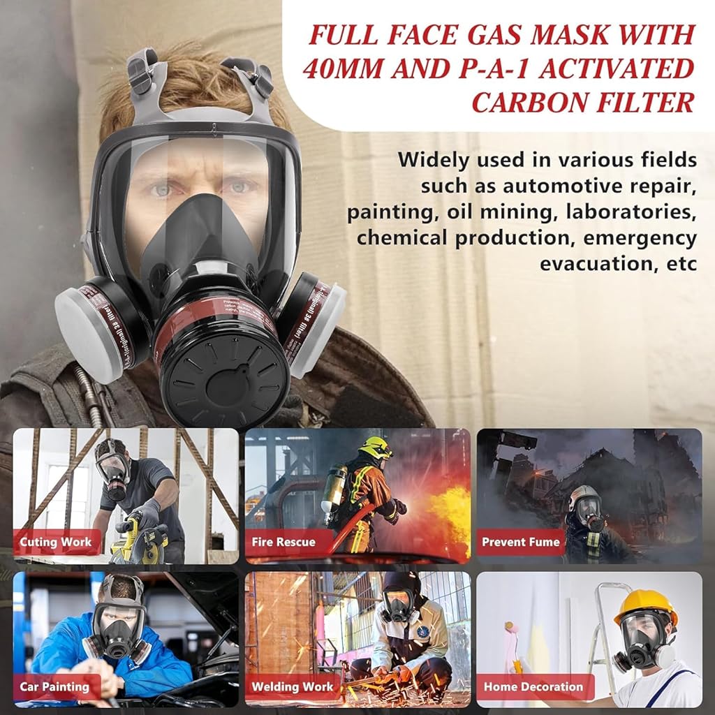 Serplex Gas Mask with Replacement Filters for Professional Protection