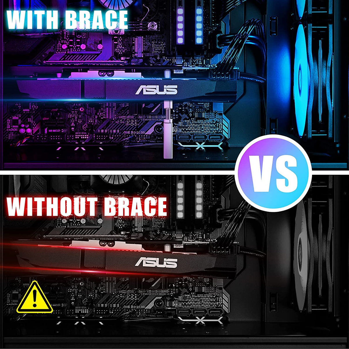 ZORBES® Graphics Card Bracket, Aluminum Alloy Graphics Card Holder Bracket, GPU Stand. Adjustable Height Graphics Card GPU Brace Support Video Card Sag Holder Bracket Support Desktop Computer Silver