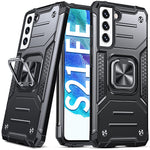 ZORBES® for Samsung Galaxy S21 FE 5G Back Cover with Rotatable Phone Ring Buckle Stand Design, TPU Shockproof Protective s21fe Cover Case for Samsung Galaxy S21 FE