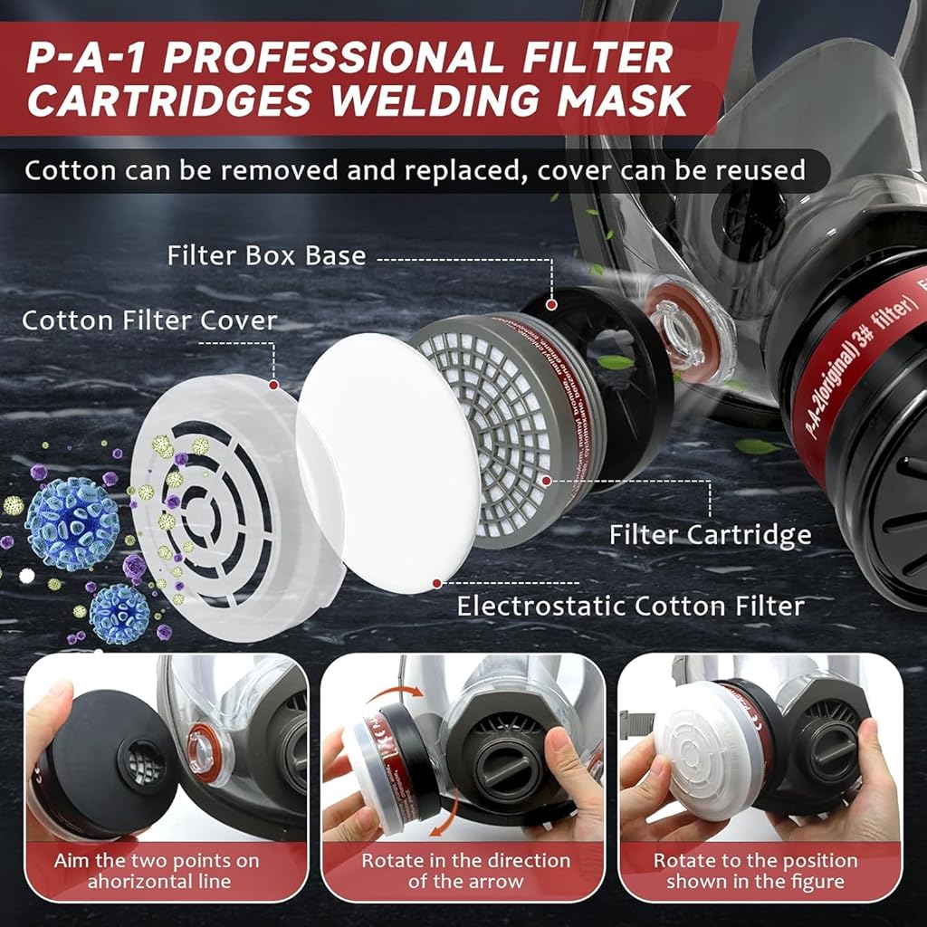 Serplex Gas Mask with Replacement Filters for Professional Protection