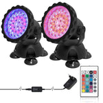Verilux Garden Pond Lights for Pool and Aquarium with 36 LEDs 180° Adjustable Stand | IP68 Waterproof Set