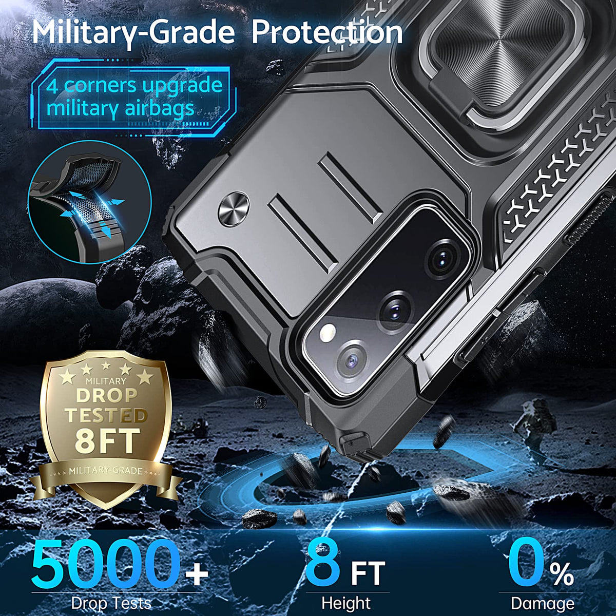 ZORBES® for Samsung Galaxy S20 FE 5G Back Cover with Rotatable Phone Ring Buckle Stand Design, TPU Shockproof Protective s20fe Cover Case for Samsung Galaxy Samsung s20 fe 5g Back Cover case FE