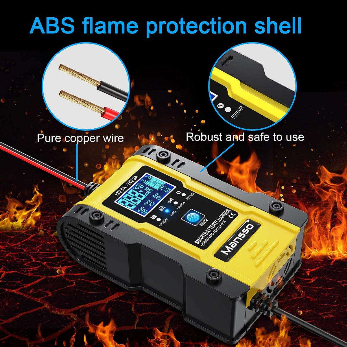 Verilux® 6A 12V / 3A 24V Car Battery Charger T11 Max