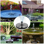 Verilux Solar Fountain Pump for Garden and Pond with 6 Nozzles Max 3.3ft Water Column 2PCS