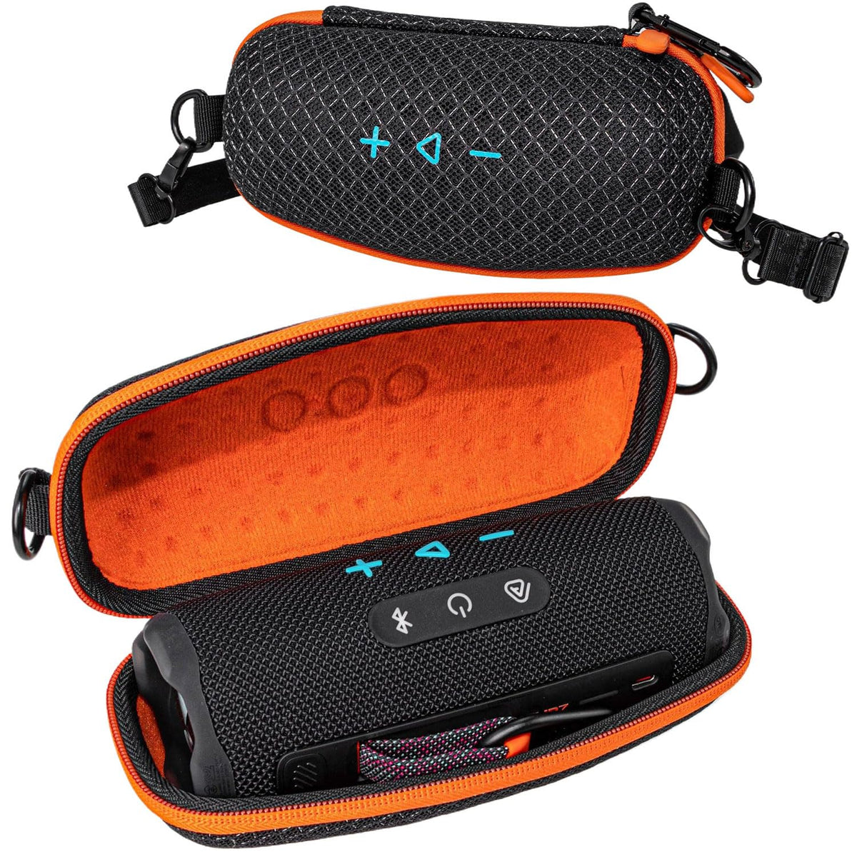 ZORBES® Compatible with JBL Charger Series Speakers EVA Hard Shell Carry Case, Waterproof Protective Storage Bag with Soft Velvet Lining, Zipper Closure & Shoulder Strap