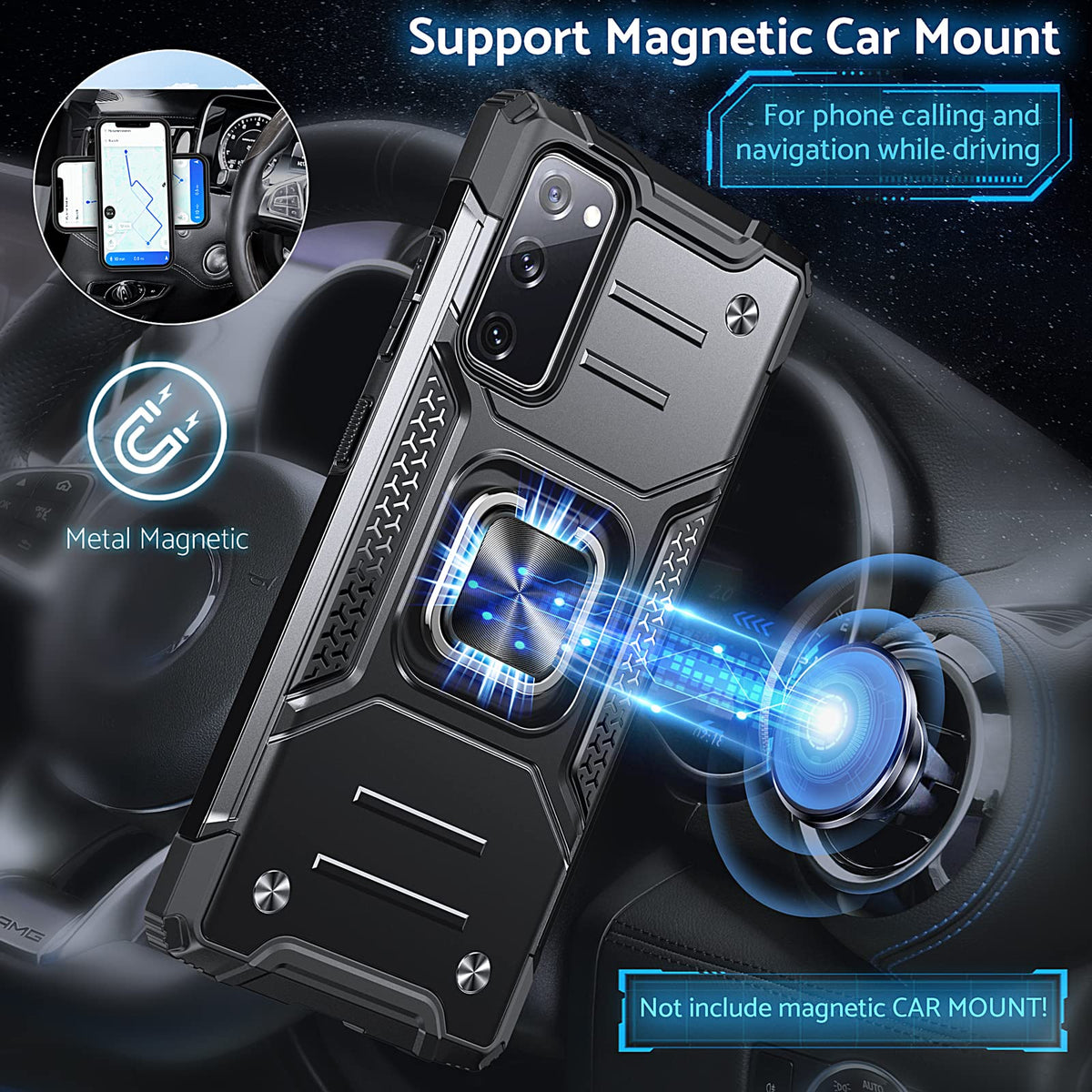 ZORBES® for Samsung Galaxy S20 FE 5G Back Cover with Rotatable Phone Ring Buckle Stand Design, TPU Shockproof Protective s20fe Cover Case for Samsung Galaxy Samsung s20 fe 5g Back Cover case FE