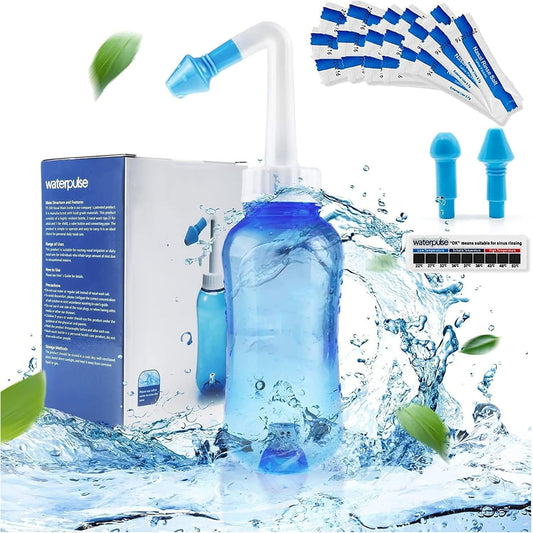 ZORBES® Botella de Lavado Nasal, 300ml Yoga Nasal Botella, Frasco de Lavado Nasal, Lrrigador Nasal, Kit de Lavado Nasal y Sinusal, Botella Rhinitis Alérgica Tratamiento para Adultos & Niños