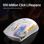 Verilux Wireless Gaming Mouse for Esports with 12000 DPI Sensor and Swappable Shells | White