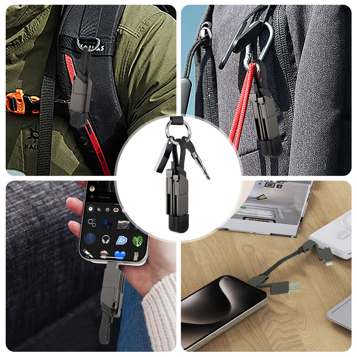 Verilux 6 in 1 Type C Charging Cable for iPhone and Android with 100W PD | Magnetic Foldable Zinc Alloy Design