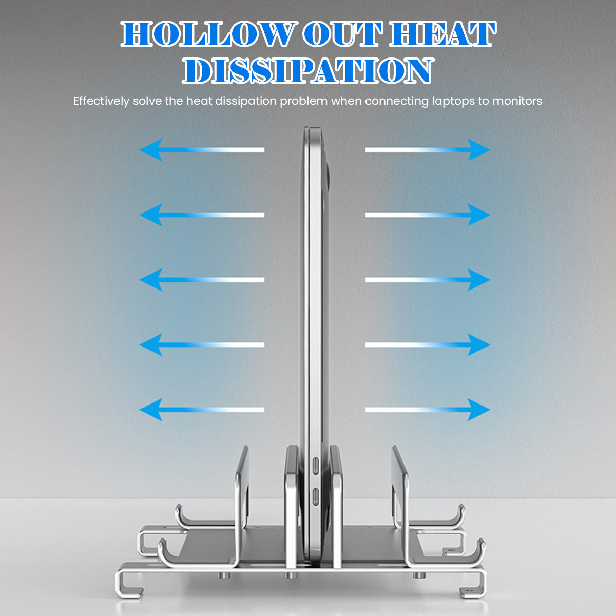 Verilux® Laptop Tablet Stand Multi Devices Desk Holder Organizer Stand Rugged Stainless Steel Desk Organizer Adjustable Spacing Design Utility Desk Stand for Laptop, Tablet, Phone, E-Reader