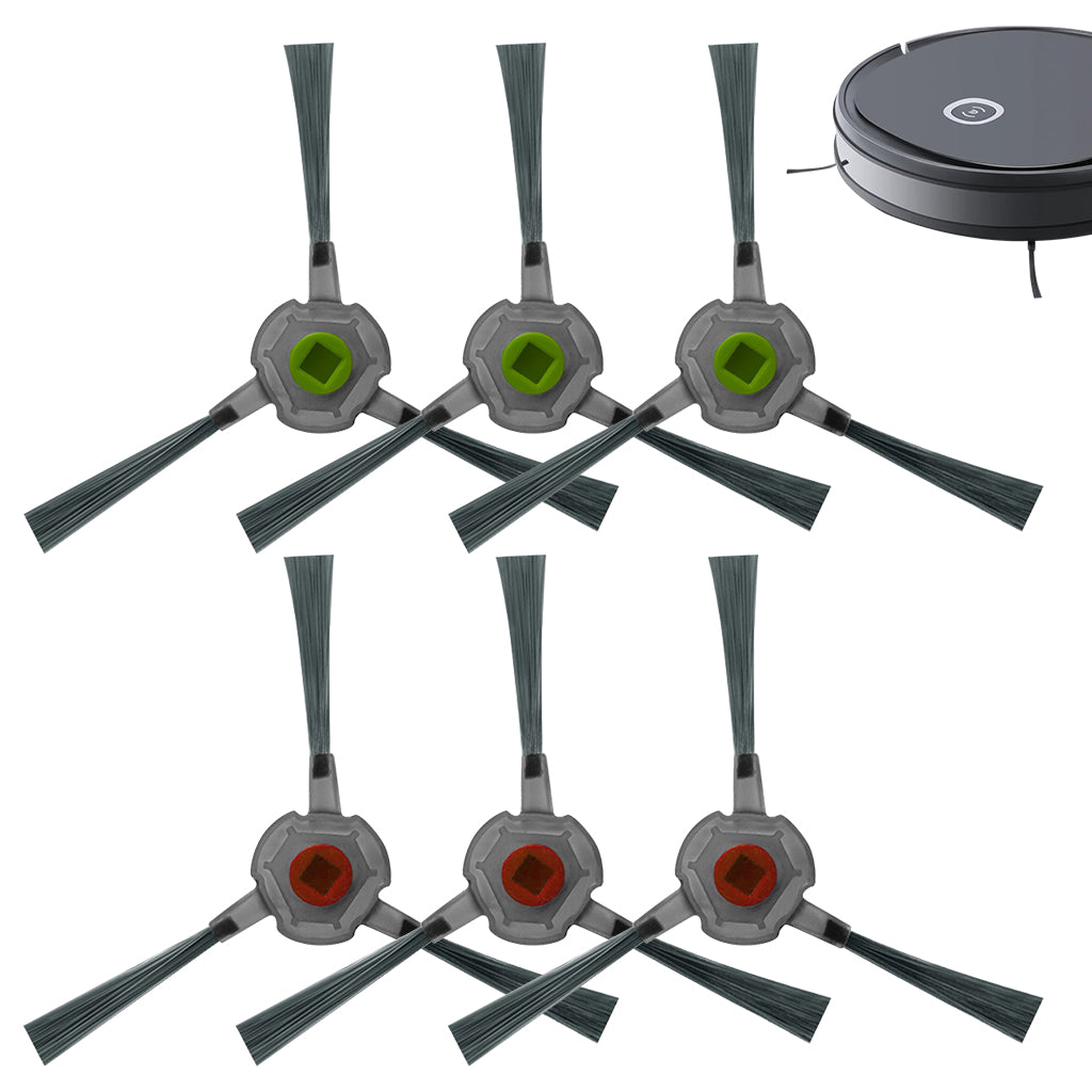 Verilux® 6pcs Replacement Side Brushes for Ecovacs Robot Vacuum U2 Pro Robust Nylon Bristle Side Brushes Spare Side Brushes